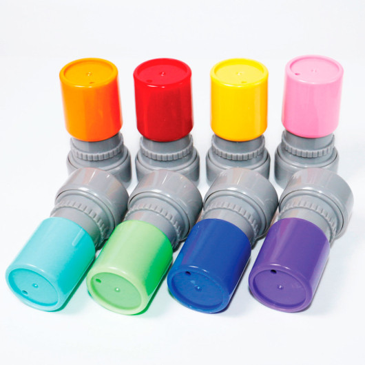 Custom Coloured Round Stamps Closed